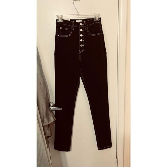 WEWOREWHAT BLACK DANIELLE BUTTON FLY JEANS WOMENS SIZE 26 NEW - Picture 2 of 11